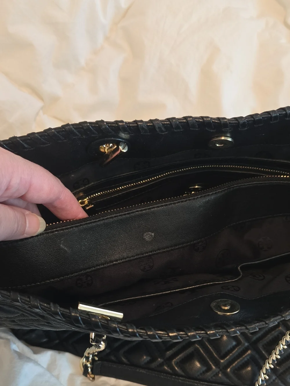 Tory Burch large quilted tote